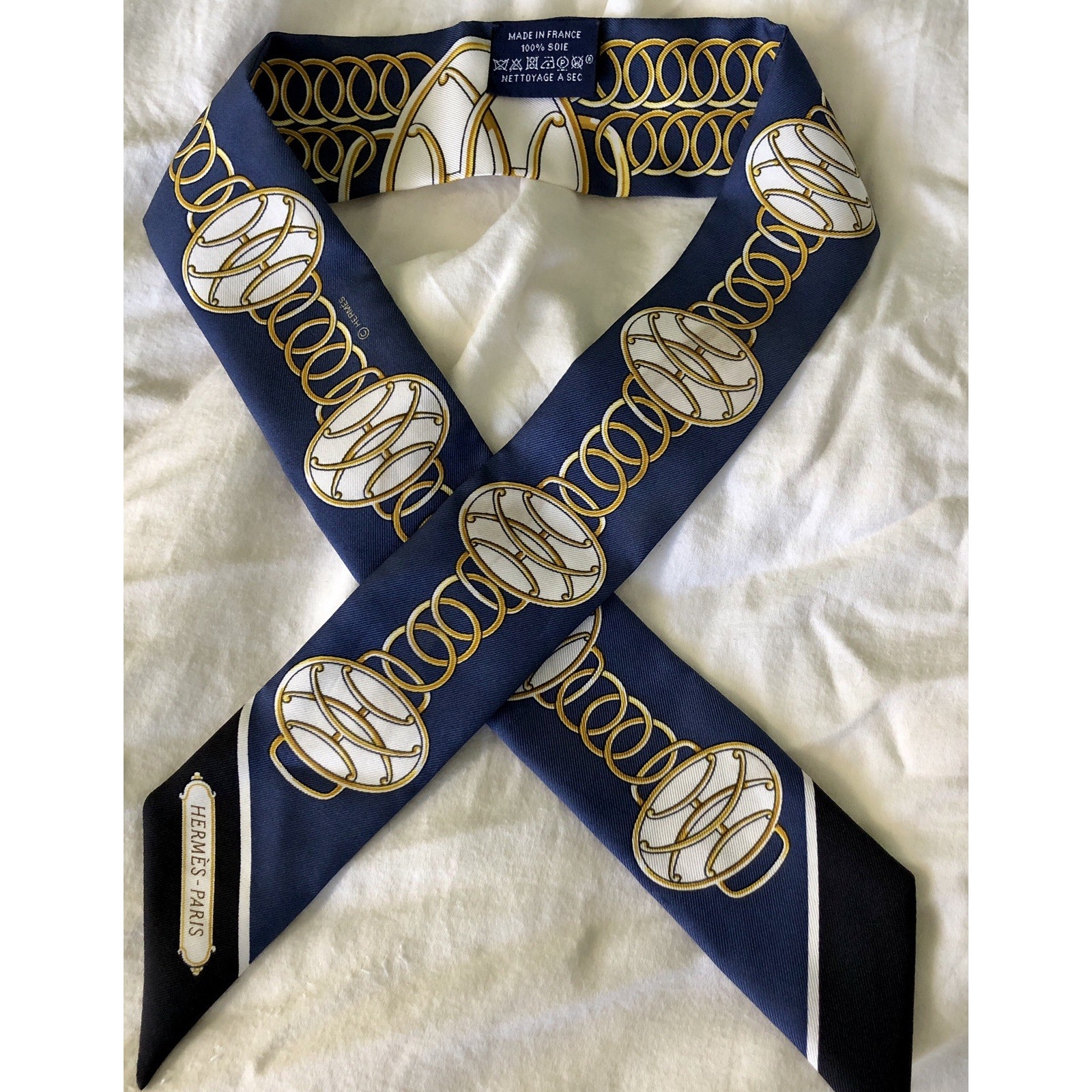 Authentic Herms Twilly Silk Scarf Made In France Authentic Herms Twilly Silk Scarf Made In France